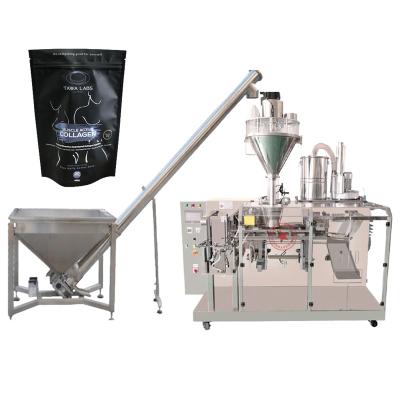 China Automatic horizontal baking powder doypack horizontal doypack premade milk powder coffee food protein wheat flour filling packing packing machine for sale