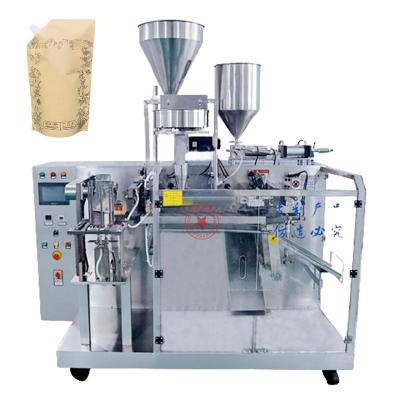 China Horizontal automatic food doypack premade bag stand up pouch oil juice paste sauce filling machines liquid filling capping machine for sale