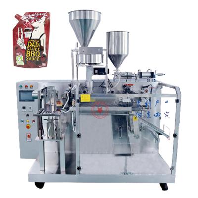 China Horizontal Automatic Food Doypack Premade Bag Stand Up Pouch Juice Honey Oil Paste Sauce Filling Machines Gear Pump Filling Machine for sale