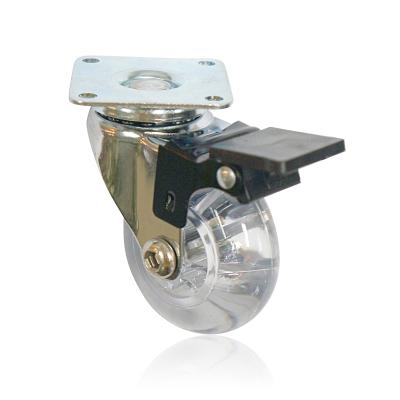 China 50mm Modern Transparent Silicone Swivel Caster 2 Inch Clear Wheel Gel Caster For Furniture With Brake for sale