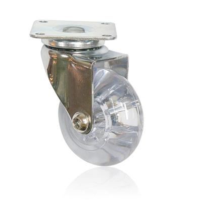 China Modern Transparent 50 Mm Swivel Caster 2 Inch Clear Silicone Wheel Caster With Plate for sale