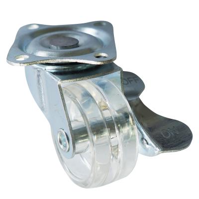 China Transparent PC PC Rollerblade 40mm Office Chair Caster Wheels for sale