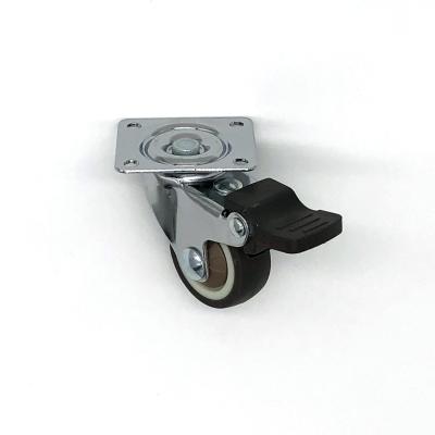 China Modern 31MM TPR Gray Wheel Industrial Castor Furniture Swivel Caster With Brake for sale