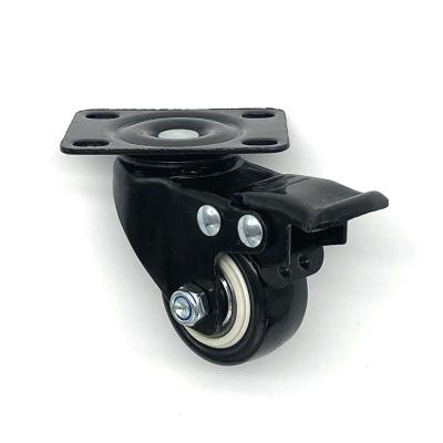 China Modern Swivel Caster 40MM Iron Wheel 1.5 Inch Caster With Brake For Trolley for sale