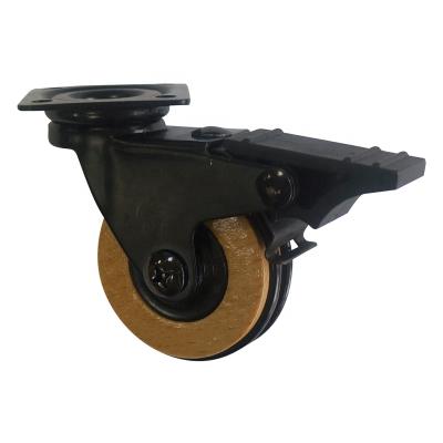 China New PU /Beech Wood Top Flat PIVOT Wood Wheel Caster With Brake for sale