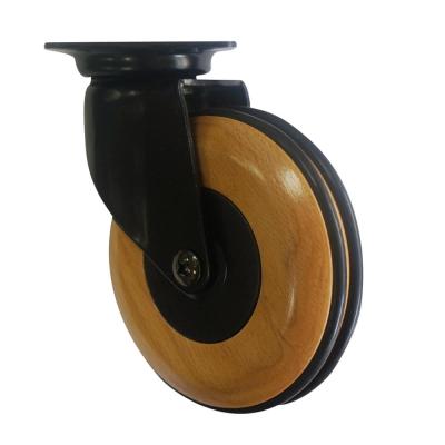 China Traditional Chinese Suppliers Wooden Caster 4 Inch Furniture Caster Wheel for sale