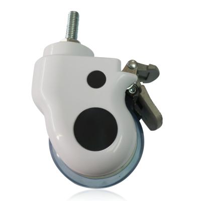 China PU 3 Inch Medical Equipment Caster Wheels Retractable Caster for sale