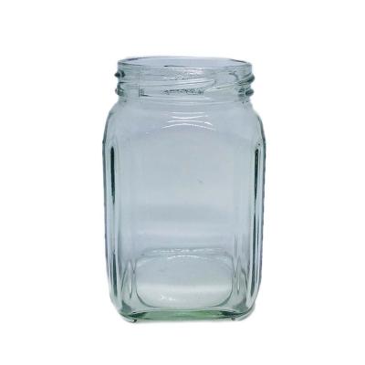 China Large Glass Jar 327ml Square Glass Jar For Jams Jellies Honey Sauce Pickled Cucumber Pepper Powder Mayonnise for sale