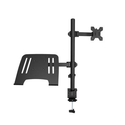 China Mordern Cold Rolled Steel Black Single Monitor Arm Laptop Stand for sale