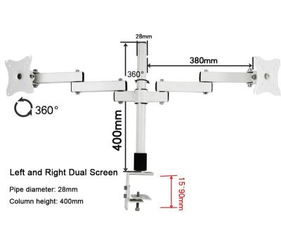 China White Computer Monitor Stand China Bulk Sale Dual Clamp Desk Mount Monitor Arm for sale