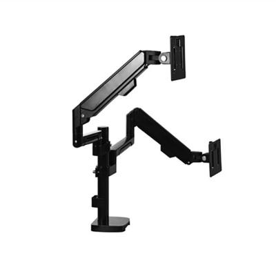 China Mordern Aluminum Alloy Adjustable Shock Absorber Rotating Computer Monitor Telescopic Clamp Jaw With Multi Arm For 13-32 Inch Display for sale