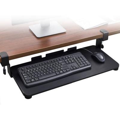 China Low Convertible OEM ODM Price Adjustable Under Desk Slide Rail Computer Keyboard Tray for sale