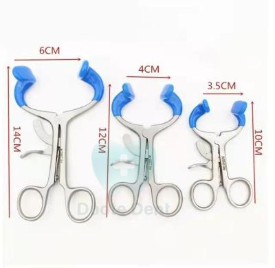 China Dental Surgeries Stainless Steel Dental Orthodontic Open Mouth Gag With Metal Lip Cheek Retractor Expander Rubber Mouth Opener for sale