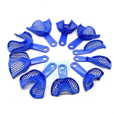 China Dental Good Quality 10 Different Sizes Use In Teeth Set Hot Sale Disposable Dental Tray Plastic Autoclave Printing Impression Trays for sale