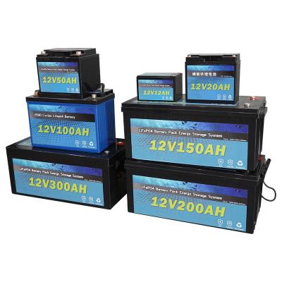 China Long Cycle Life Lithium Ion Batteries 26500 12V 7Ah/10Ah/12Ah/20Ah 40Ah/50Ah/75Ah/80Ah/100Ah/150Ah/200Ah/300Ah 48v Lifepo4 Lithium Battery Pack for sale