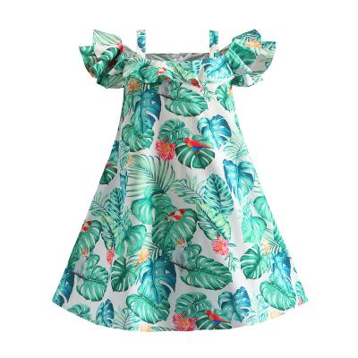 China 2021 Breathable New Customize Girls Princess Skirt Suspender Ball Gown Printed Off-the-Shoulder Dress for sale