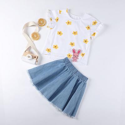 China Wholesale Girls Shirts Cute Style Girls Tops And Pants Set Kids Teams Spring Summer Children Girls Clothing for sale