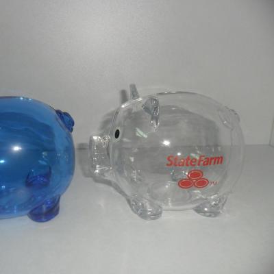 China PS Christmas Gifts Plastic Transparent Pig Piggy Bank for sale