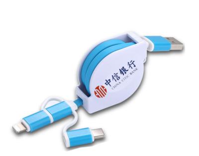 China Mobile Phone Fast Charging 3 In 1 Multiple Data Cable 3in1 USB Charger Cable for sale