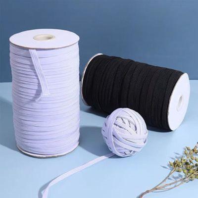 China Direct Selling Elastic Black White Soft Stretch Knitting Elastic Tenacity High Elasticity Nylon Ribbon Webbing Band for sale