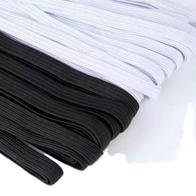 China Stock Stretchy White Waist Coil Elastic Polyester Tool Elastic Band Sewing Flat Elastic Band for sale