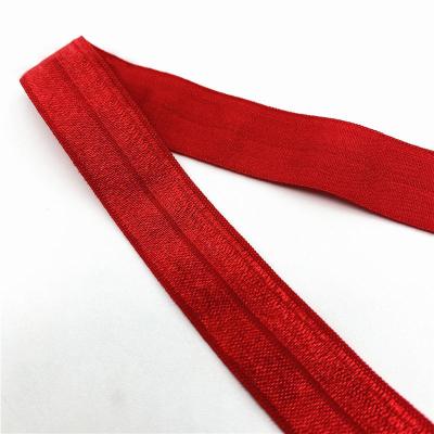 China 2022 elastic band high quality red shiny woven nylon elastic tape ribbon for clothes for sale