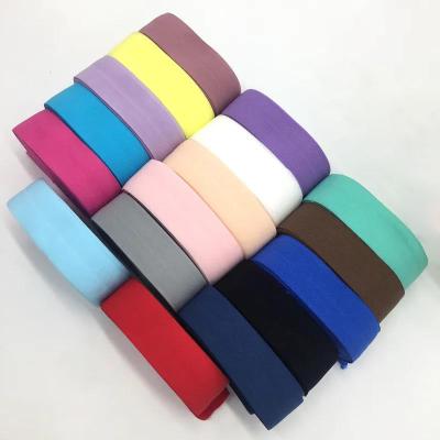 China Elastic Waistband Folding Ribbon Cloth Elastic Edge Edge Band 2.5cm Wide For Cuff Sleeve for sale