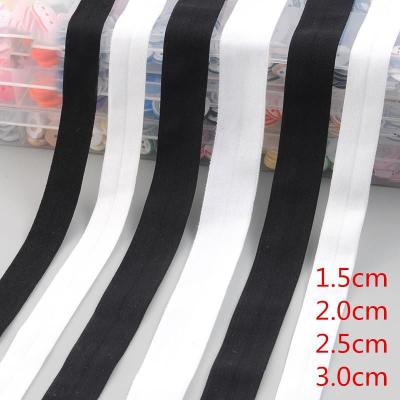 China Wholesales Elastic Polyester Ribbon White Black Elastic Band Knitted Elastic Band For Clothing for sale