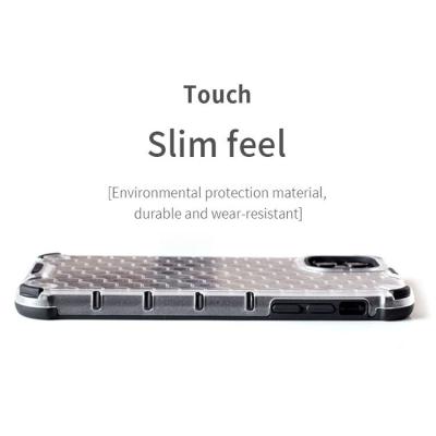 China Shockproof TPU Material Heat Dissipation Reinforced Translucent Honeycomb Texture Mobile Phone Case for sale