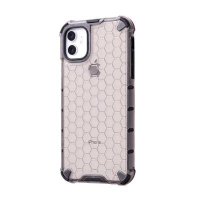 China PC Material Shockproof Anti-drop And Impact Resistant Reinforced Honeycomb Texture Mobile Phone Translucent Case for sale