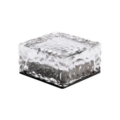 China Garden Solar LED ice Cube brick light glass outdoor courtyard floor decorative led  solar lawn solar garden outdoor lights IP65 for sale