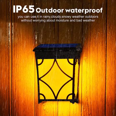 China Garden garden solar smart outdoor wall lamps Fence RGB Christmas Lights waterproof out door warm white color solar wall light for sale