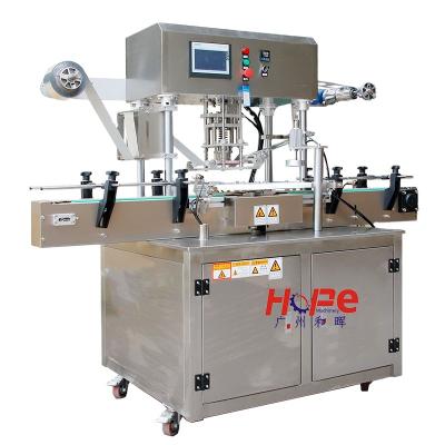 China PET bottles +aluminum roll film PET cups+ PET roll film best quality durable double heads sealer heating machine professional sealing professional roll film machine for sale