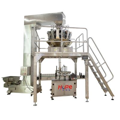 China 2022 China Hot Sale Automatic Weighing Sealing Filling Labeling Line Food Round Bottle Auto Seal Labeling Machine for sale