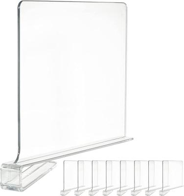 China 4 6 Pack Clear Plastic Acrylic Wardrobe Shelf Divider For Closet for sale