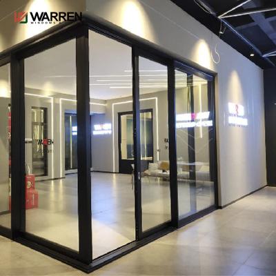 China Waterproof Modern Outdoor Glass Partition Wall Large Double Double Aluminum Sliding Garden Villa Sliding Door for sale