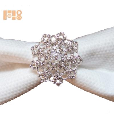 China Flower Napkin Ring Wedding Napkin Ring Dinner Party Viable Rhinestone Napkin Ring for sale