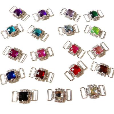 China Nickel Free Acrylic Rhinestone Connector Bikini Connector For Wear Shoe Buckle Swimming Invitation for sale