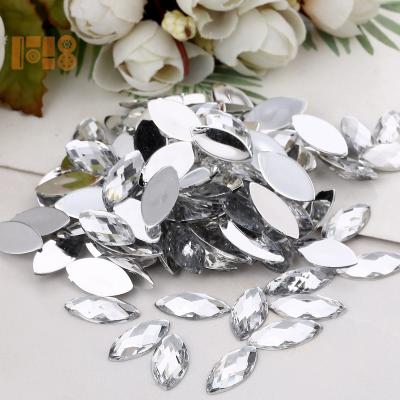 China Flatback acrylic hrose eye shape rhinestone in sew on setting for sale