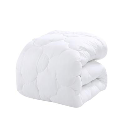 China Anti Mite Logo Quilted White Comforter Custom Washable Dust Microfiber 100% Down Filling Insert All-Season Quilt Alternative for sale