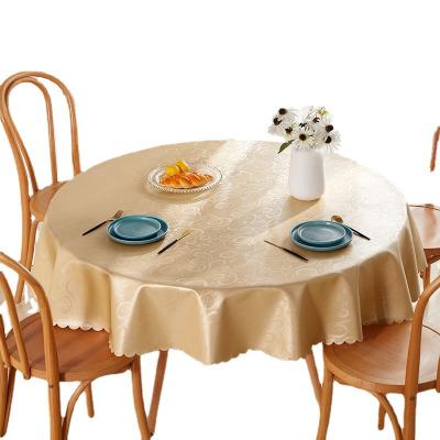 China Round Waterproof Tablecloth 100% Oil Proof Spill Clean PVC Table Cloth Table Cover For Dining Table Parties Heavy Duty Camping for sale