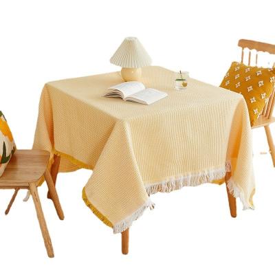 China Tassel Waterproof Washable Linen Tablecloth Cloth Tablecloths Cotton Dustproof Table Cover For Kitchen Dining Table Home Decoration for sale