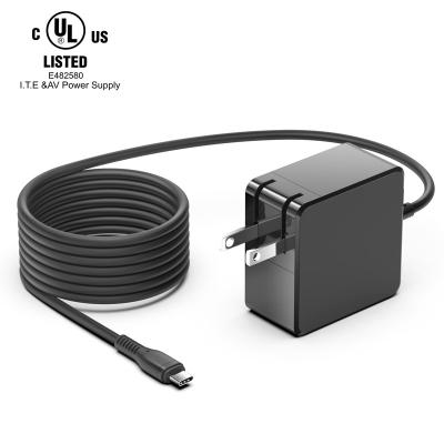 China LAPTOP HKY 45W USB C Wall Charger Laptops, Cypress IC Chip, cUL Certified, RTS Free Sample for Assessments for sale