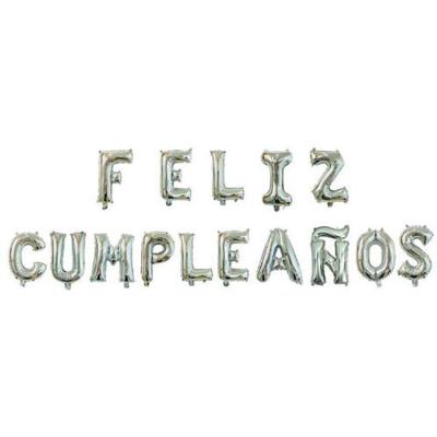 China Decoration Happy Birthday Spanish Mylar Balloons 16 Inch United Feliz Cumpleanos Foil Balloon for sale