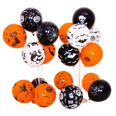 China Toy Halloween Balloon Promotional 12 Inch Printing Pumpkin Balloons Halloween Decoration Latex Balloon for sale