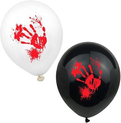 China Custom Printed Decoration EN71-12 Handprint Halloween Latex Balloon For Party Decoration Globos for sale