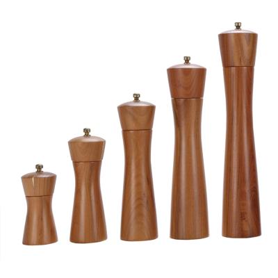 China Viable newcomer 4 6 8 10 inch manual salt and pepper mill acacia wood pepper mill grinders for sale