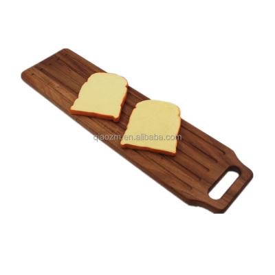 China Long Acacia Wood Bread Chopper Viable Natural Bread Cutting Board for sale