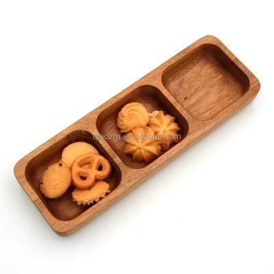 China High Quality Natural Wooden Home Kitchen Snack Dish Snack Serving Tray for sale