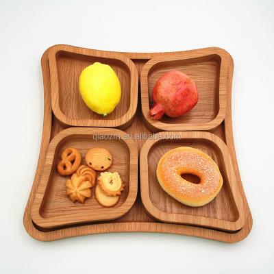 China Factory Directly Sustainable Wholesale Cute Wooden Food Serving Tray for sale